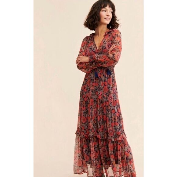 Anthropologie Dresses & Skirts - New Anthropologie women's medium Marais floral print chiffon tiered maxi dress S